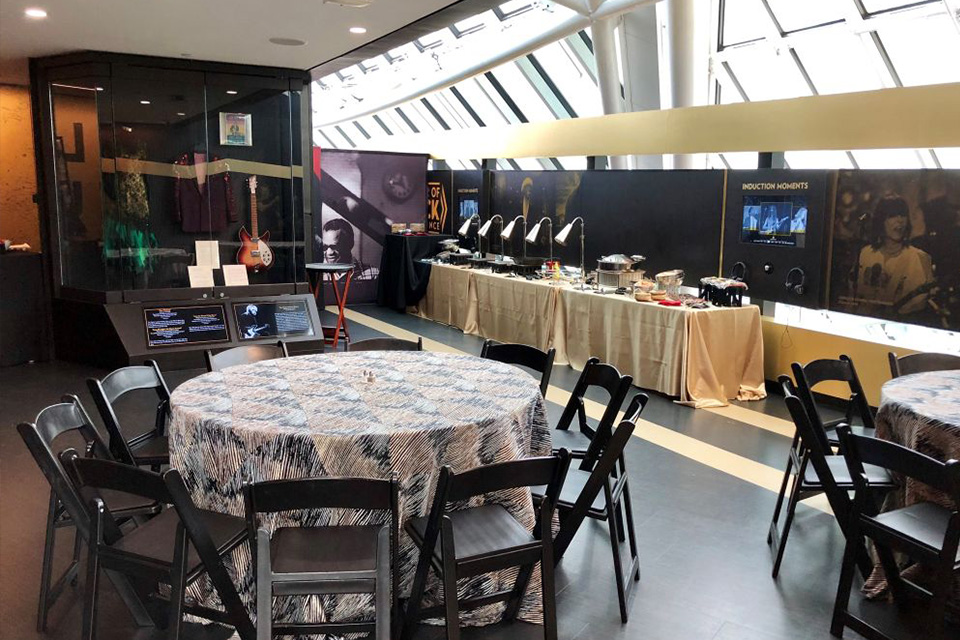 Banquet Set Up in the Hall of Fame (courtesy of Rock and roll Hall of Fame)